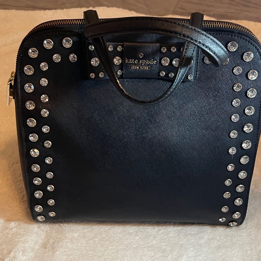 Kate Spade Black Satchel with Silver Studs